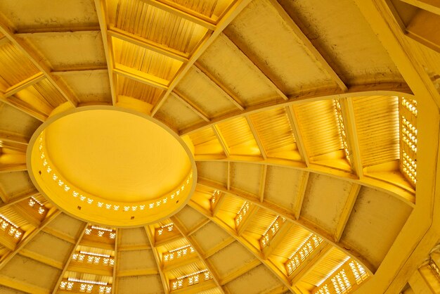 Low angle view of spiral staircase in building