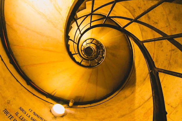 Low angle view of spiral staircase