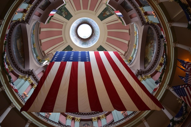 Photo low angle view of spiral staircase