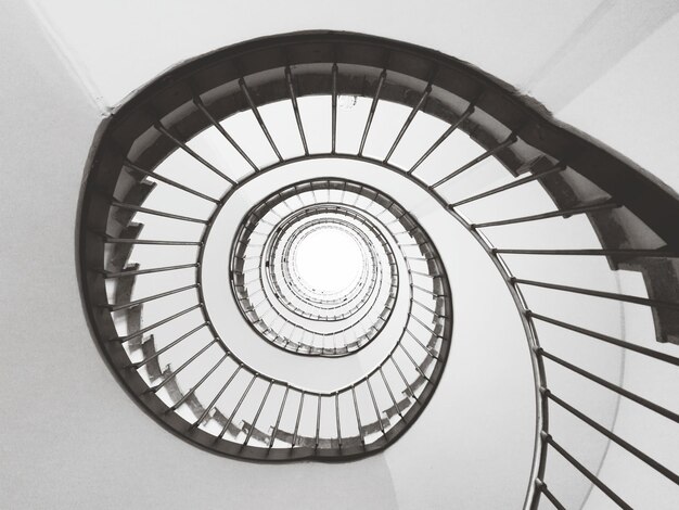 Low angle view of spiral stairs