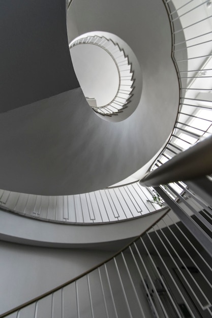 Low angle view of spiral steps in building