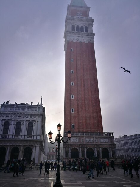 Low angle view of st mark campanile against sky