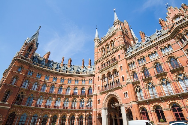 Low angle view of st pancras renaissance london hotel against sky