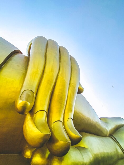 Low angle view of statue against clear sky