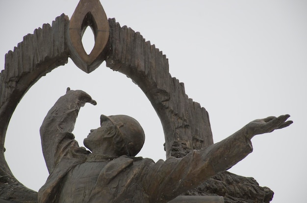 Foto vista a basso angolo della statua contro un cielo limpido