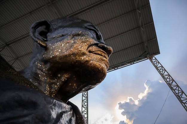 low angle view of statue against sky