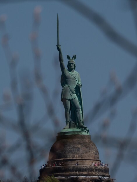 Low angle view of statue against the sky
