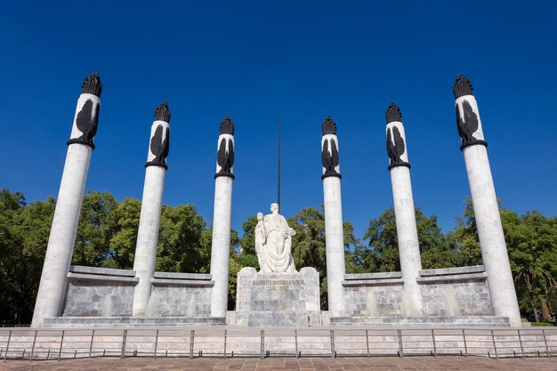 Low angle view of statue against sky