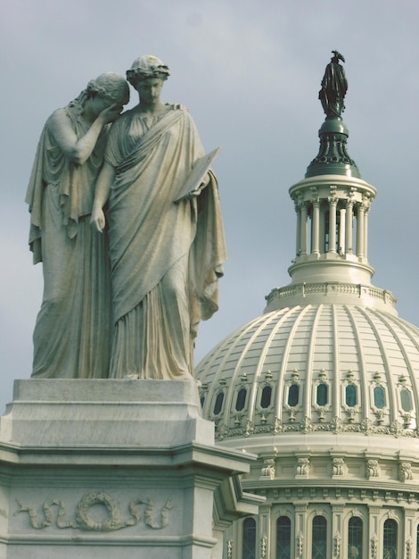 Low angle view of statue of building