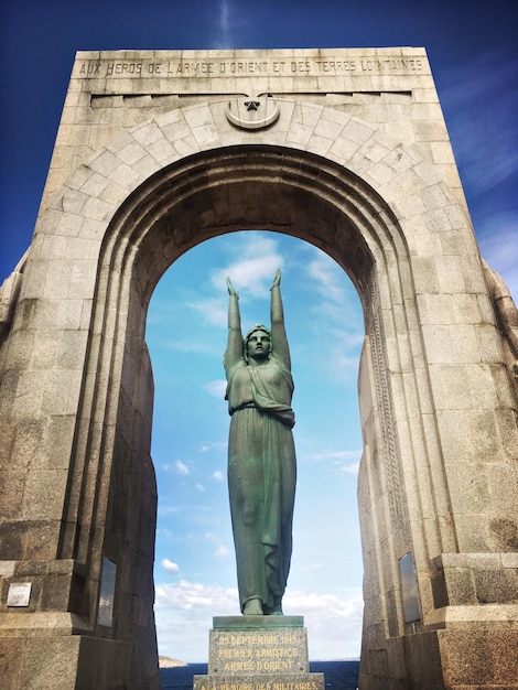 Low angle view of statue