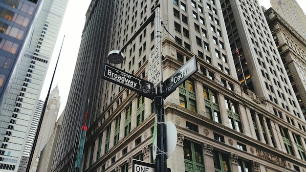 Low angle view of street sign