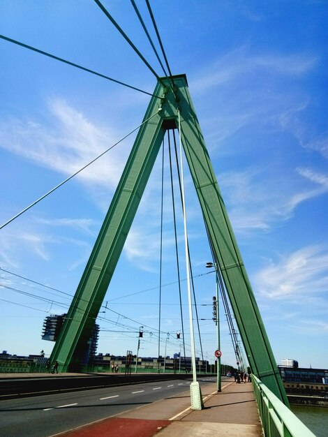 Low angle view of suspension bridge