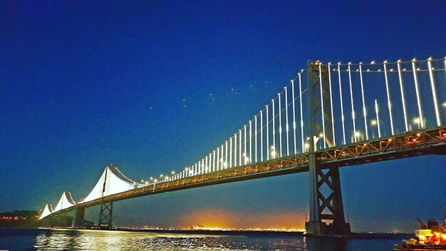 Low angle view of suspension bridge