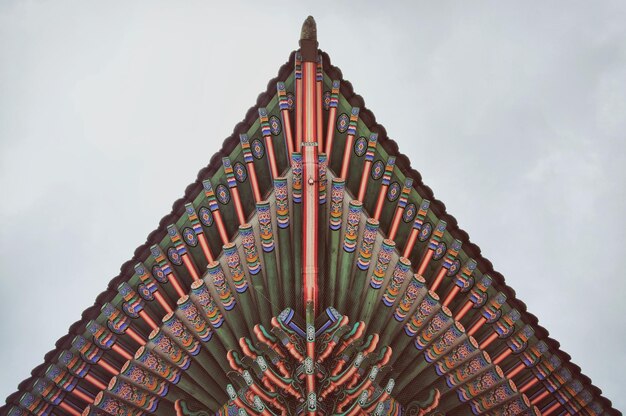 Low angle view of temple against sky