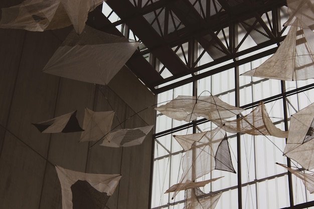 Photo low angle view of textile in museum