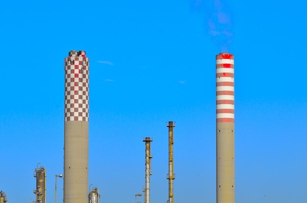 Low angle view of tower against clear blue sky