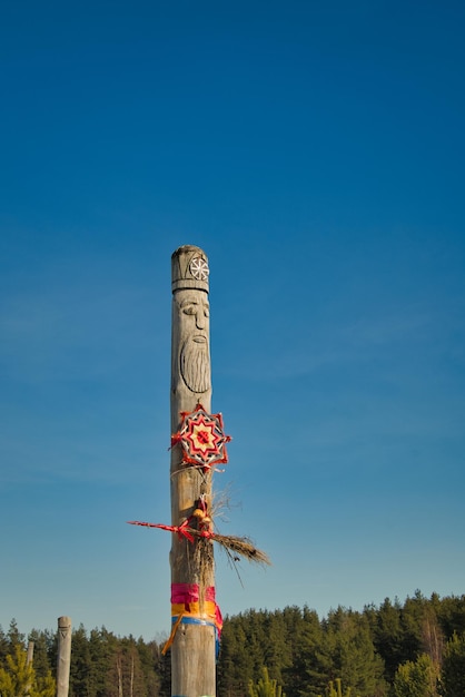 Low angle view of tower against clear blue sky