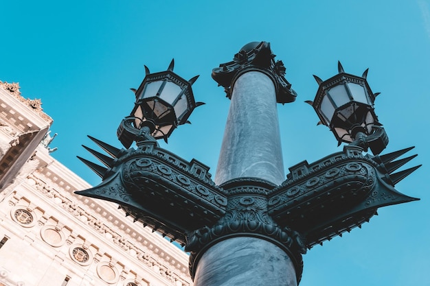 Low angle view of traditional building against blue sky