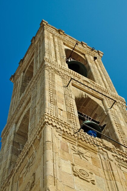 Low angle view of traditional building against blue sky