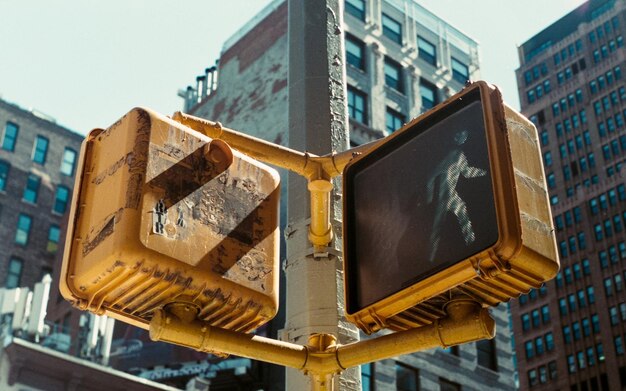 Low angle view of traffic signal