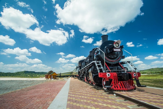 Low angle view of train against sky