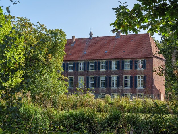 Low angle view of trees and building against sky