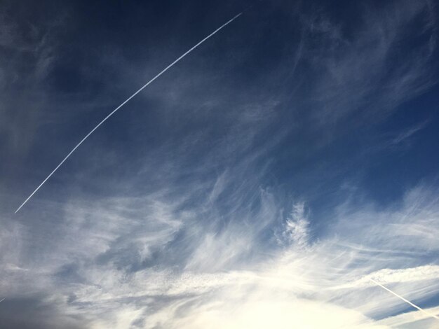 Low angle view of vapor trail in sky