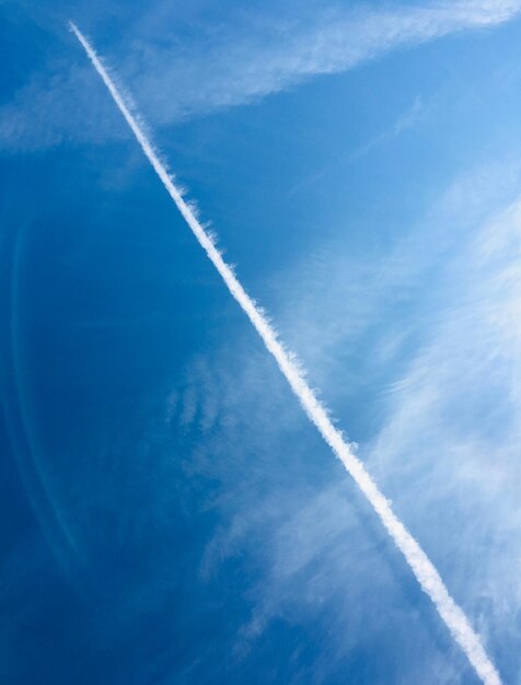 Low angle view of vapor trail in sky