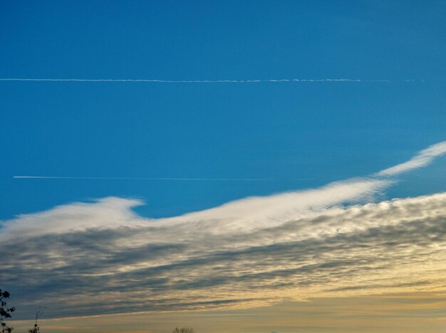 Low angle view of vapor trail in sky