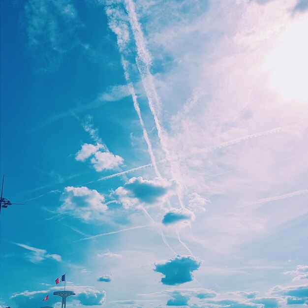 Low angle view of vapor trail in sky