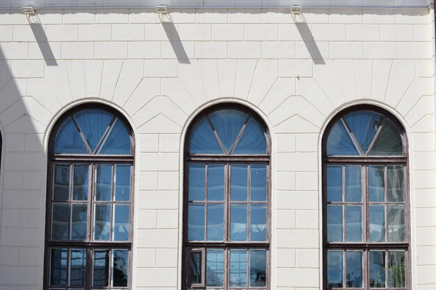 Low angle view of windows on building