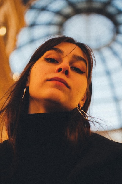 Low angle view of woman