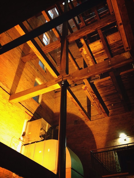 Low angle view of wooden beams