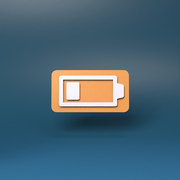 Photo low battery icon 3d render illustration