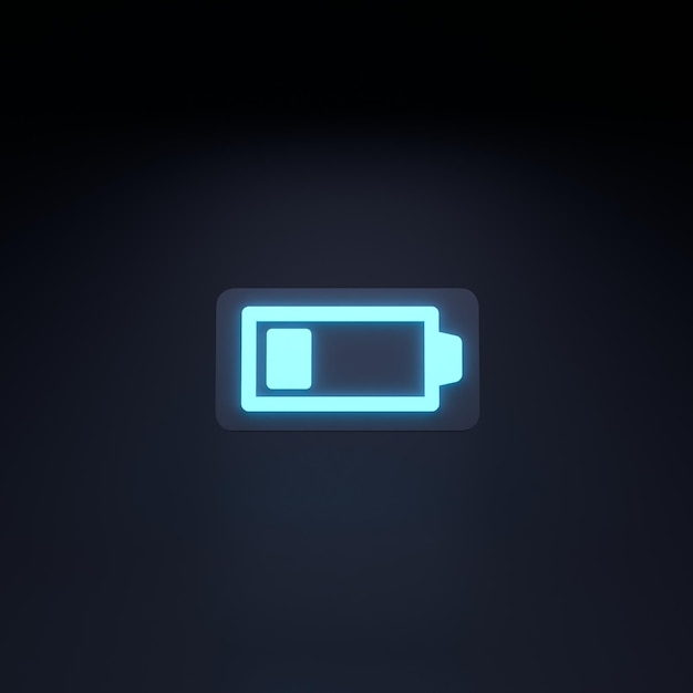 Photo low battery icon 3d render illustration