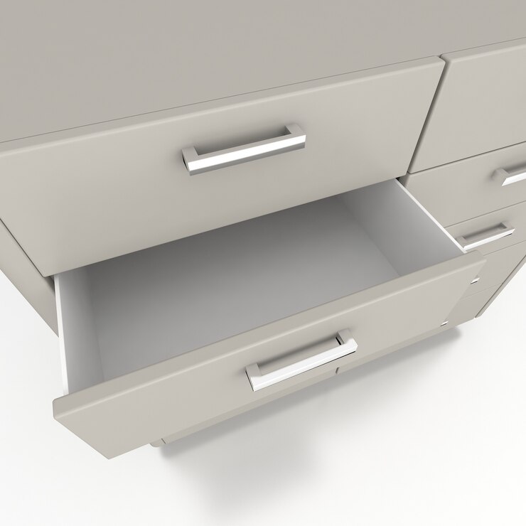 Photo low cabinet isolate on white background. 3d rendering