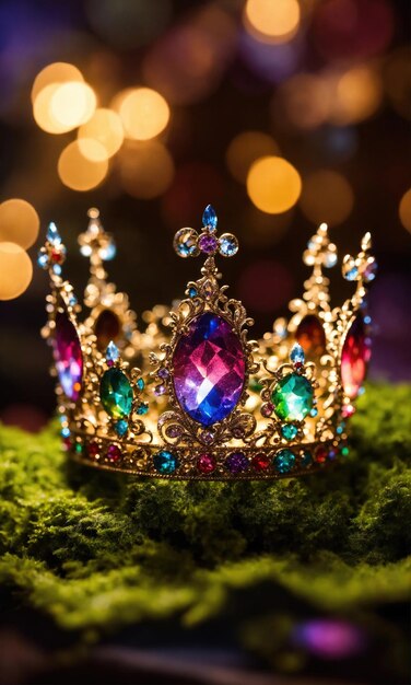 美しい女王の王冠 ヴィンテージ フィルター ファンタジー 中世 選択的 フォーカス アイ ジェネレーティブ