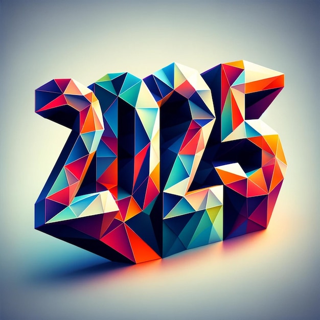 Foto low poly 2025 square artwork