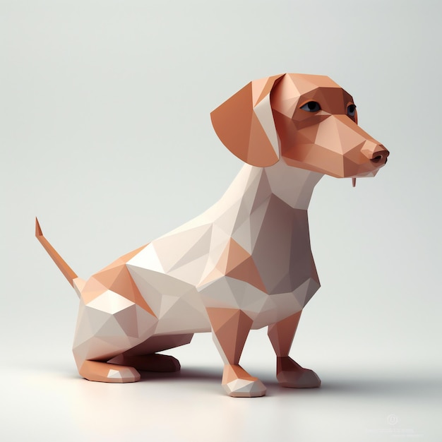 Low Poly 3D Design Daschshund