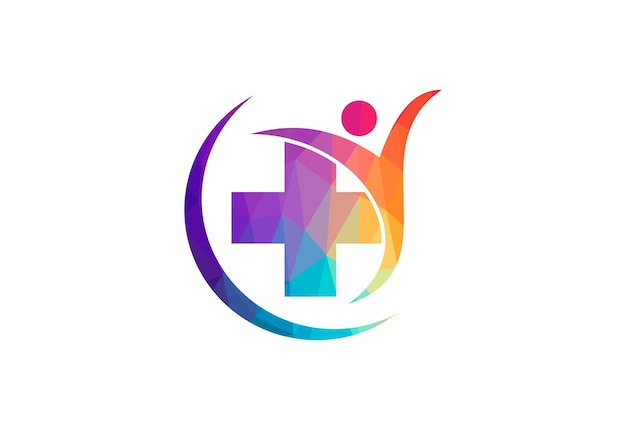 Фото Дизайн логотипа low poly и медицинского и медицинского центра. шаблон векторного дизайна