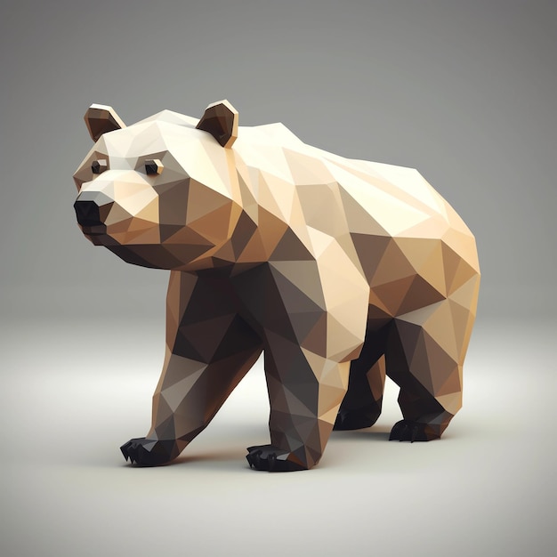 low poly art bear AI Generated