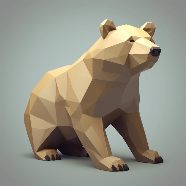 Low poly art bear