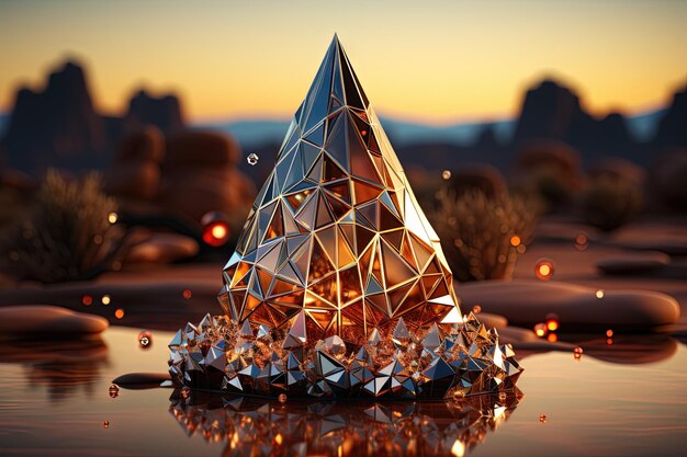 Photo low poly christmas tree illustration