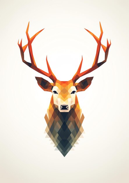 Photo a low poly deer head