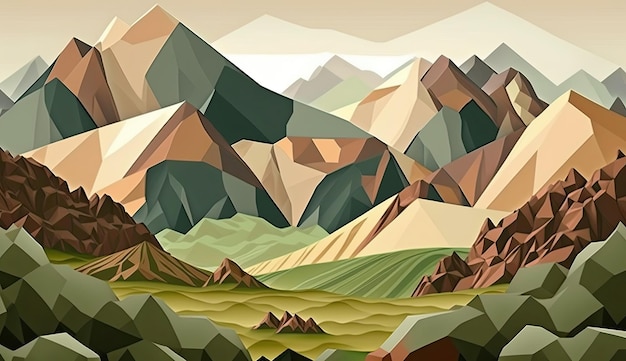 Low poly design style natural background