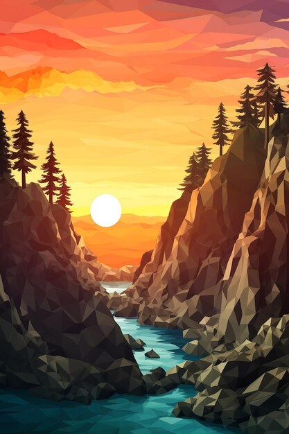 low poly landscape