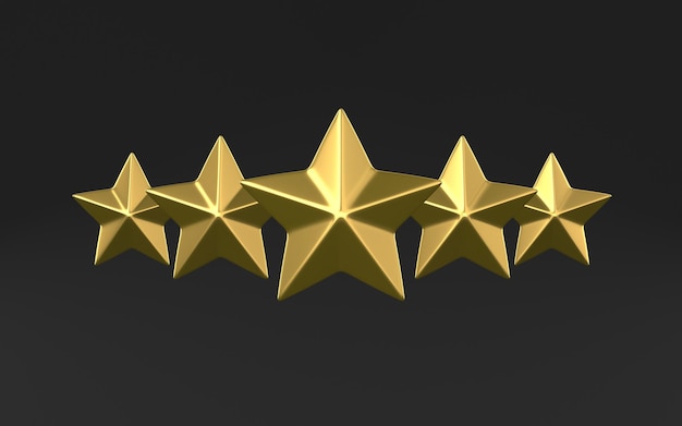 Photo low poly metallic golden stars