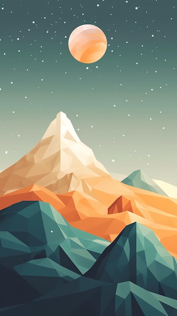 Foto un paesaggio montano low poly