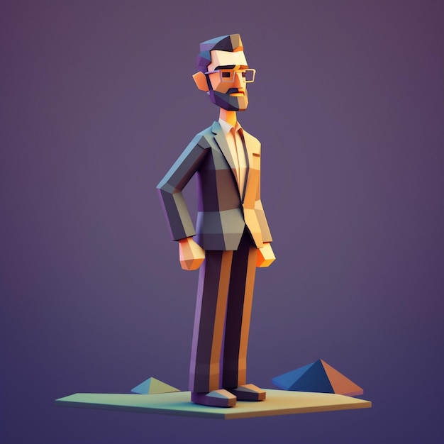 Low poly occupation human 3d character illustration cute cartoon stock images photos pictures