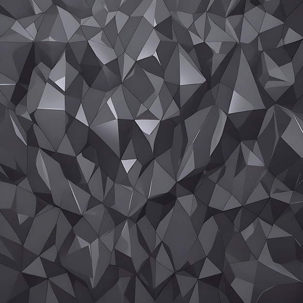 낮은 폴리 모양 다각형 배경 어두운 결정 삼각형 모자이크 3d 그림 AI 생성